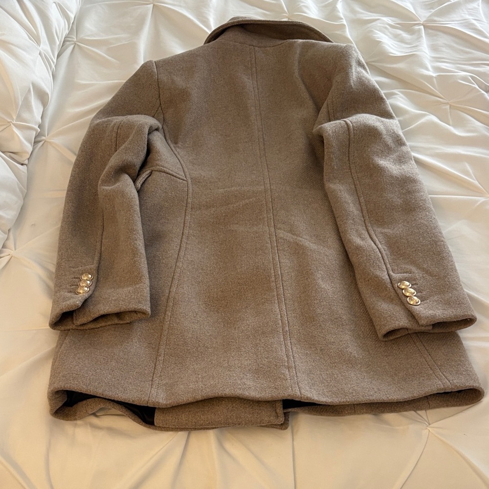 Zara Women's Classic Beige Pea Coat - Picture 2 of 5